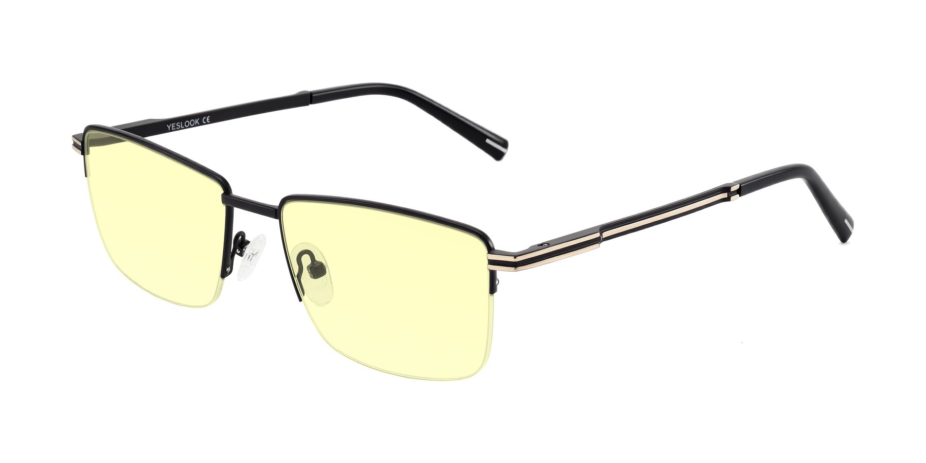 Angle of Ngoyi in Matte Black with Light Yellow Tinted Lenses