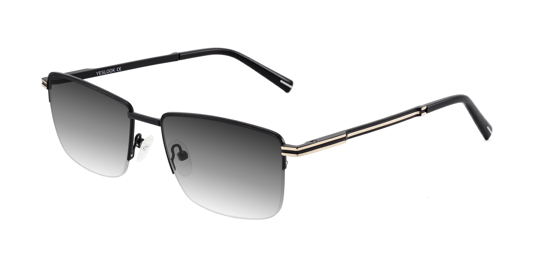 Angle of Ngoyi in Matte Black with Gray Gradient Lenses