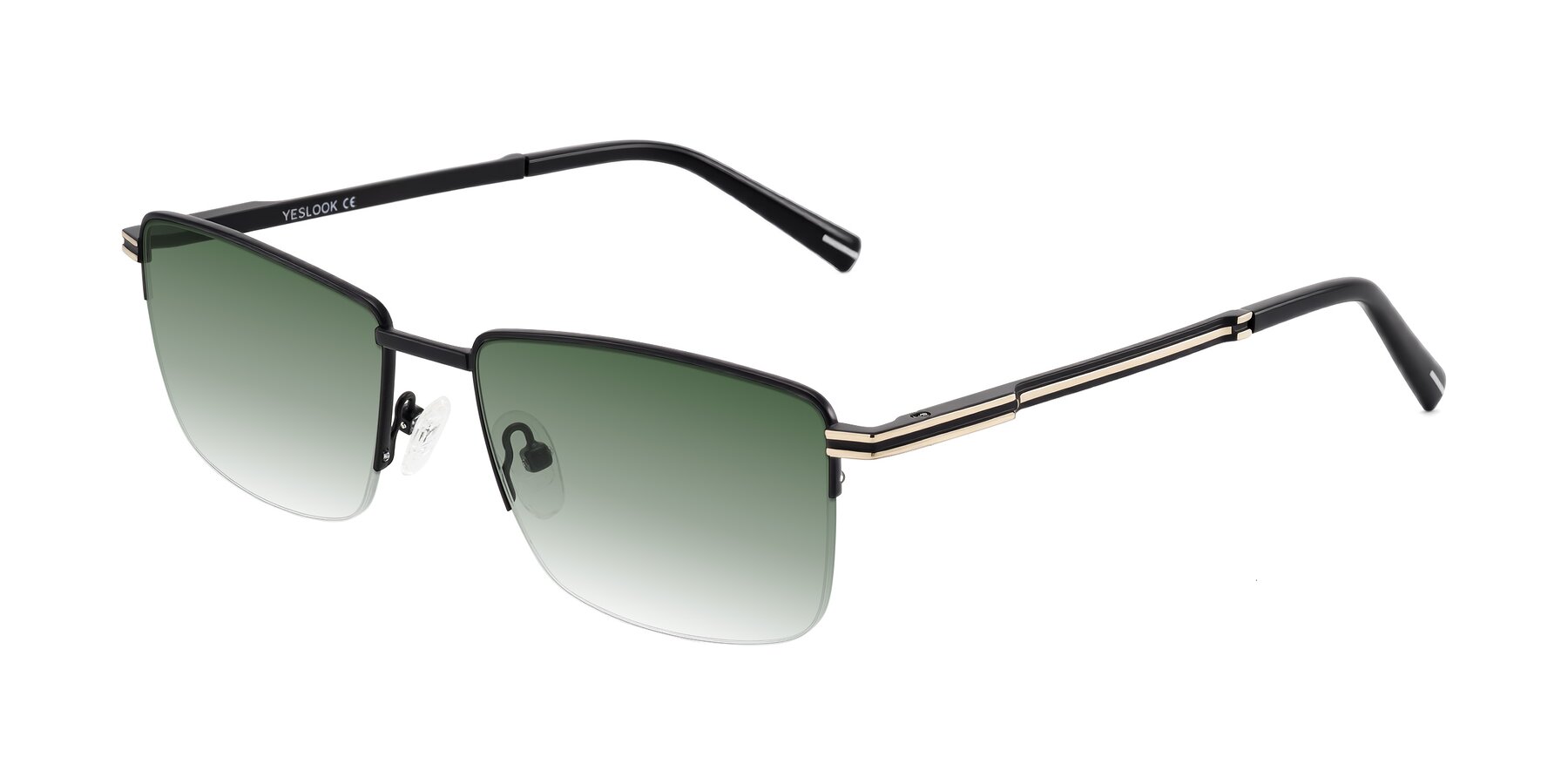 Angle of Ngoyi in Matte Black with Green Gradient Lenses
