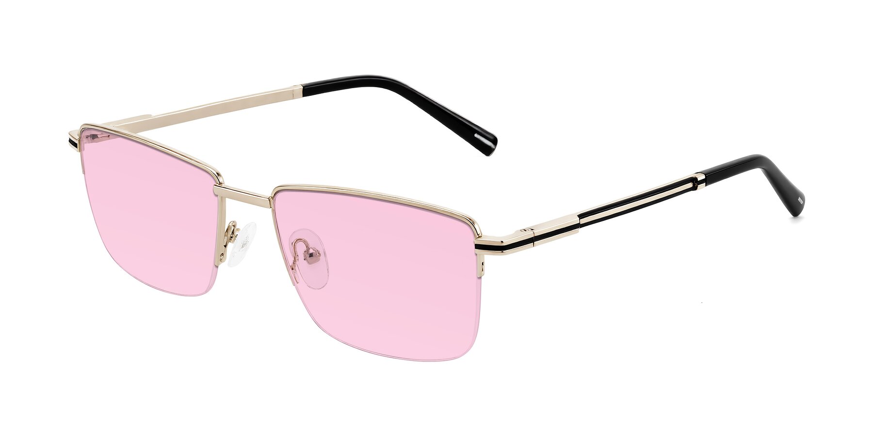 Angle of Ngoyi in Gold with Light Pink Tinted Lenses