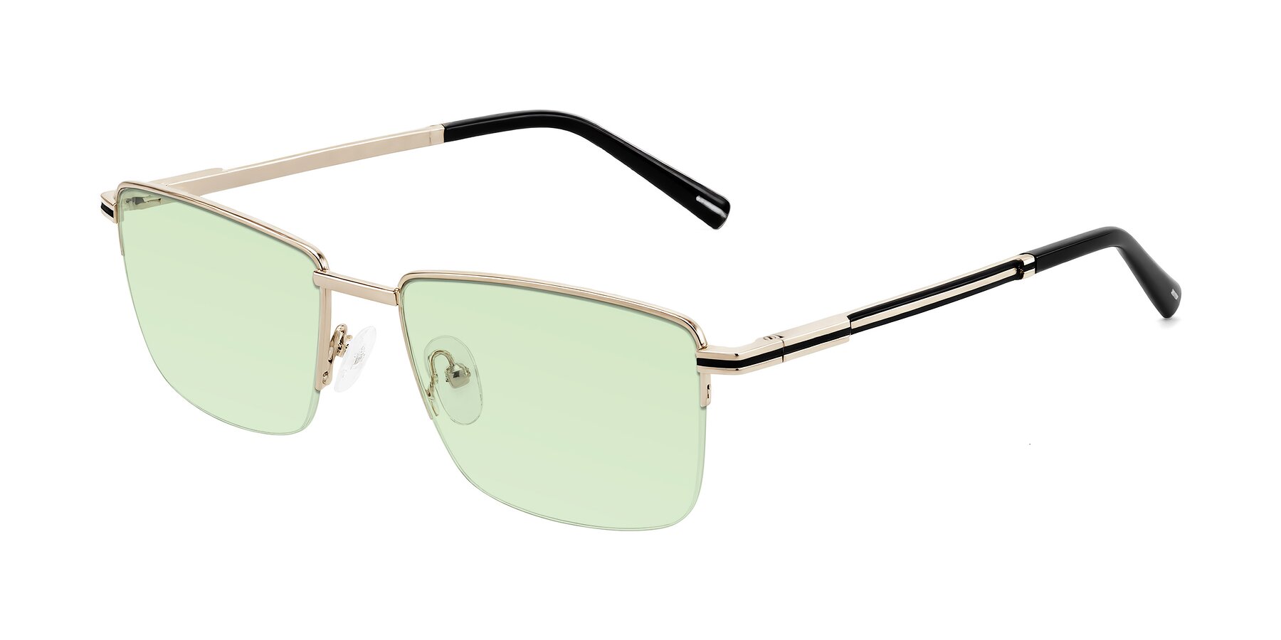 Angle of Ngoyi in Gold with Light Green Tinted Lenses