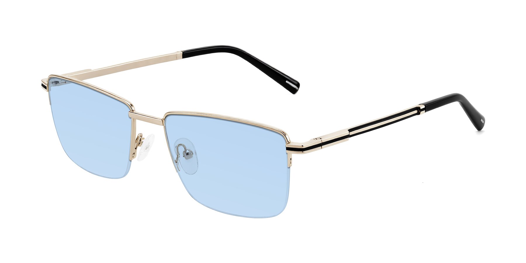 Angle of Ngoyi in Gold with Light Blue Tinted Lenses