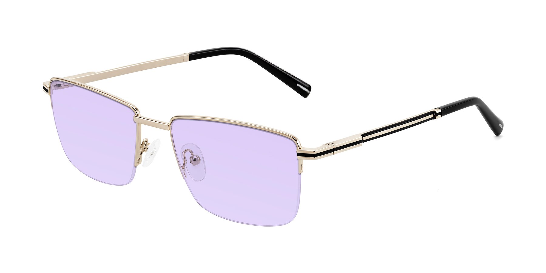 Angle of Ngoyi in Gold with Light Purple Tinted Lenses