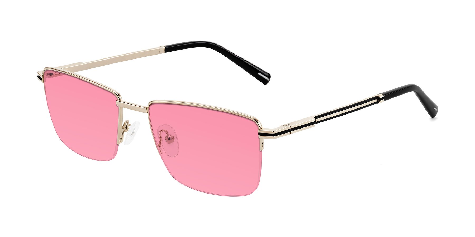 Angle of Ngoyi in Gold with Pink Tinted Lenses