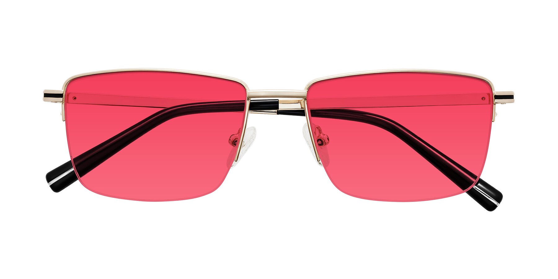 Folded Front of Ngoyi in Gold with Red Tinted Lenses