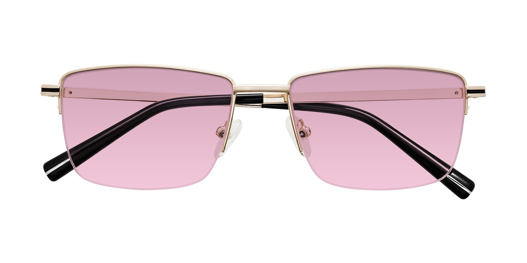 Folded Front of Ngoyi in Gold with Light Wine Tinted Lenses