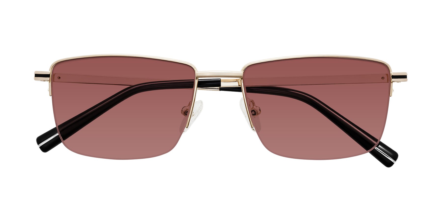 Folded Front of Ngoyi in Gold with Garnet Tinted Lenses