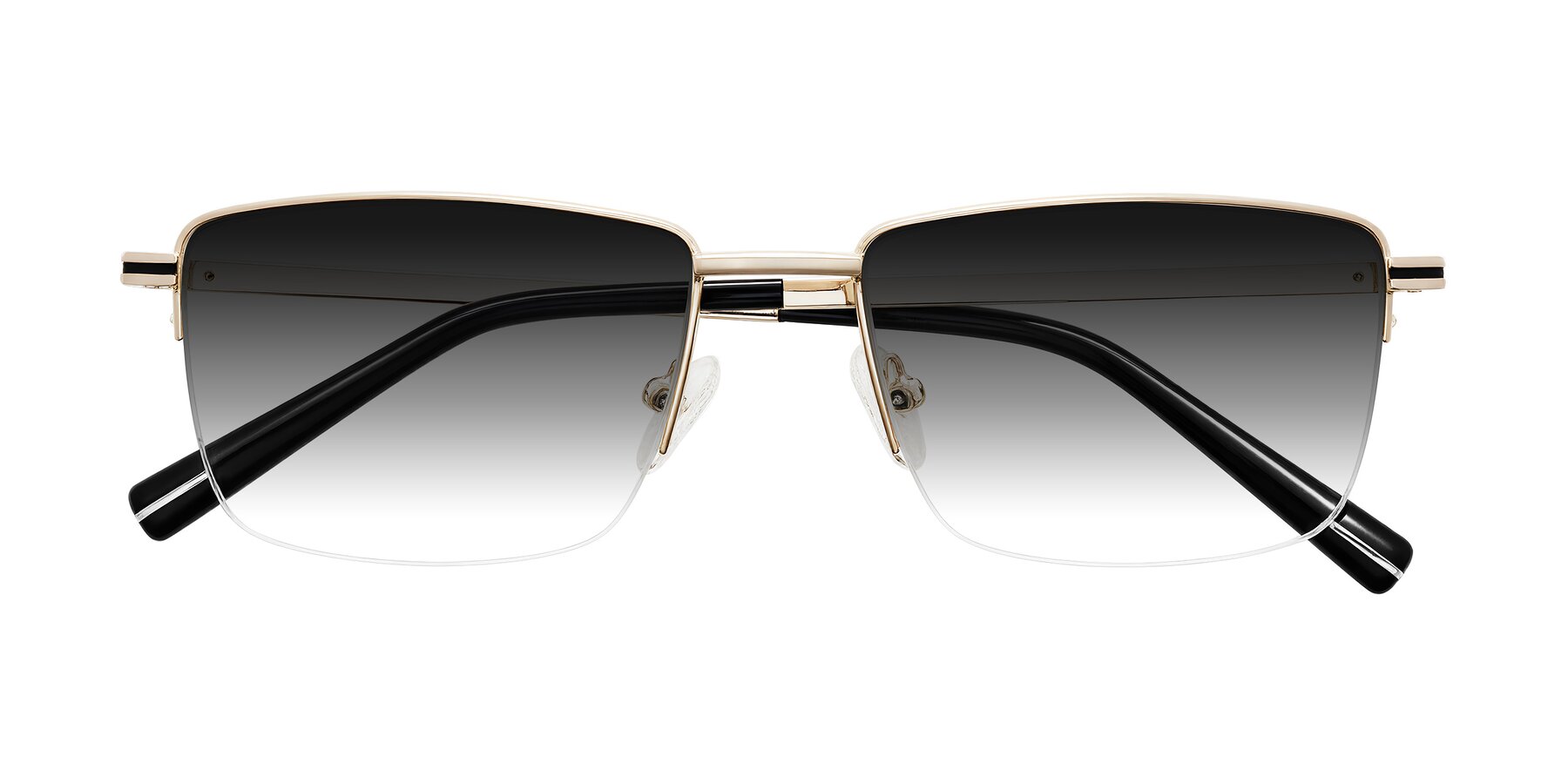 Folded Front of Ngoyi in Gold with Gray Gradient Lenses