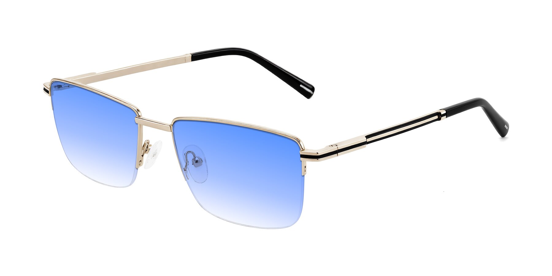 Angle of Ngoyi in Gold with Blue Gradient Lenses