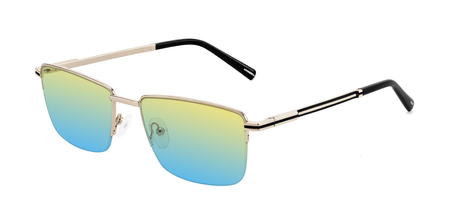 Angle of Ngoyi in Gold with Yellow / Blue Gradient Lenses