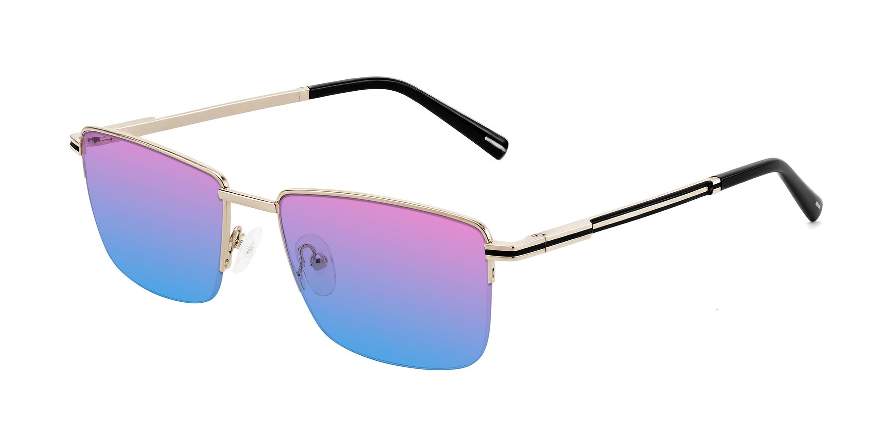 Angle of Ngoyi in Gold with Pink / Blue Gradient Lenses