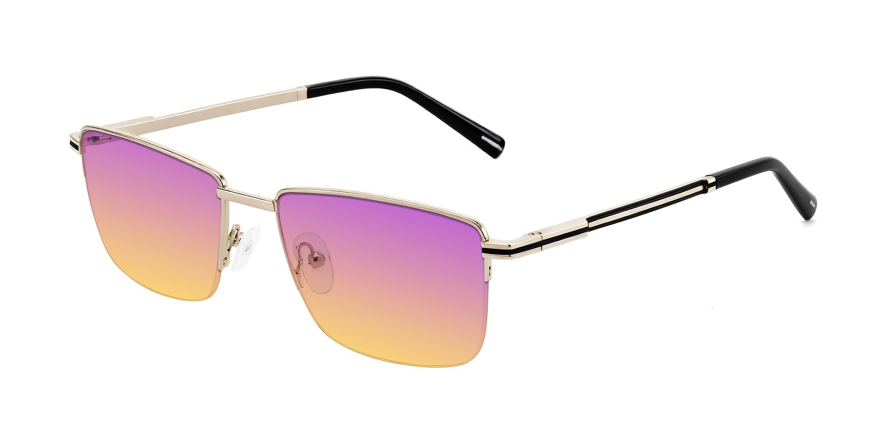 Angle of Ngoyi in Gold with Purple / Yellow Gradient Lenses