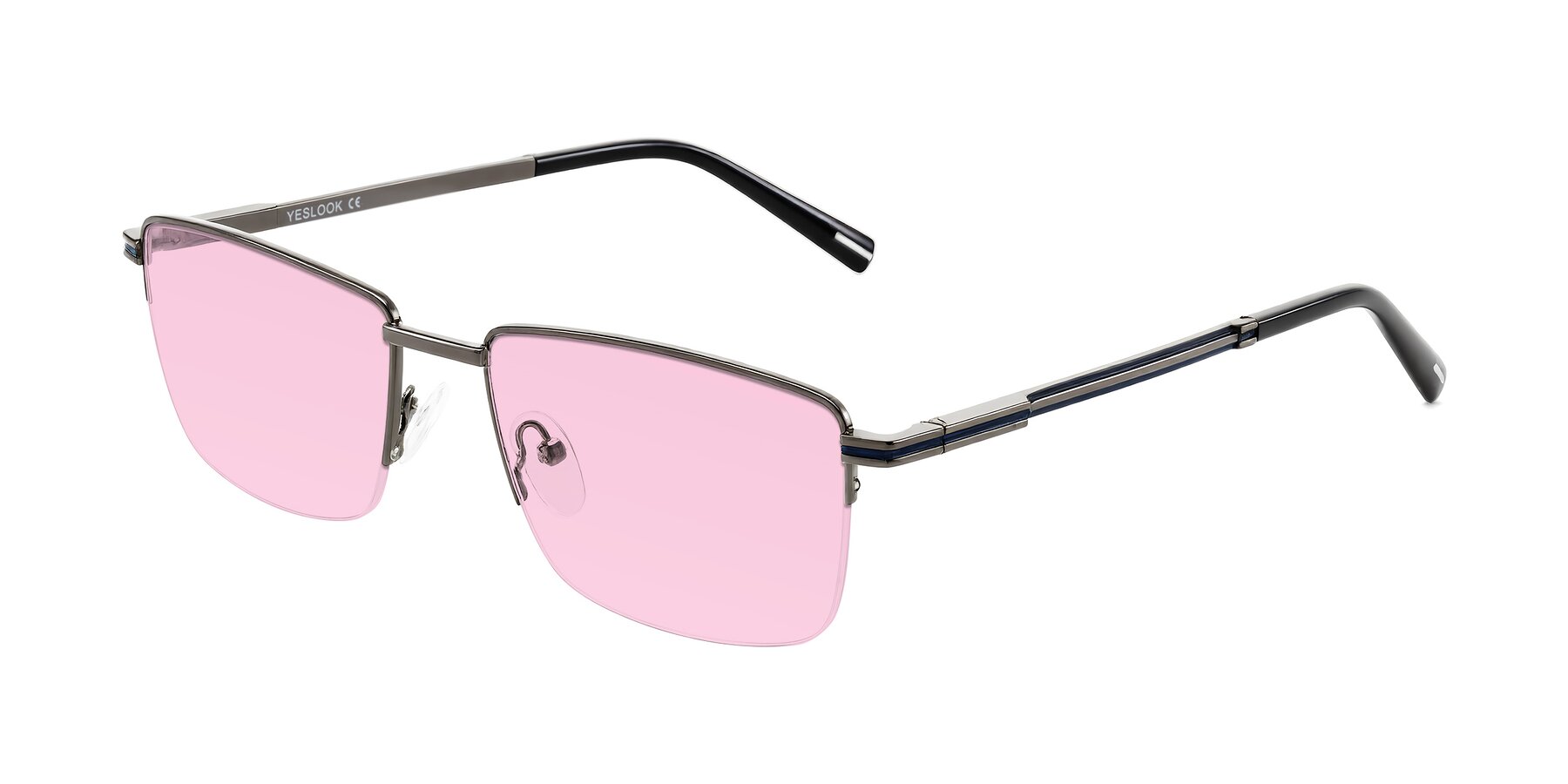 Angle of Ngoyi in Gunmetal with Light Pink Tinted Lenses