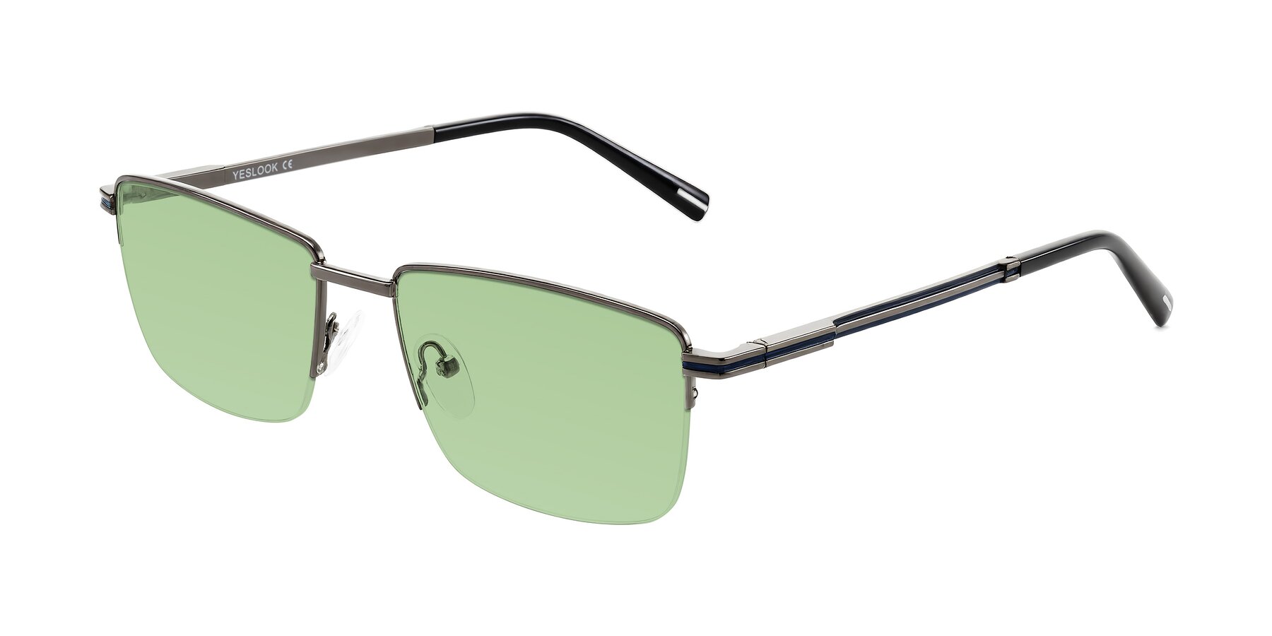 Angle of Ngoyi in Gunmetal with Medium Green Tinted Lenses