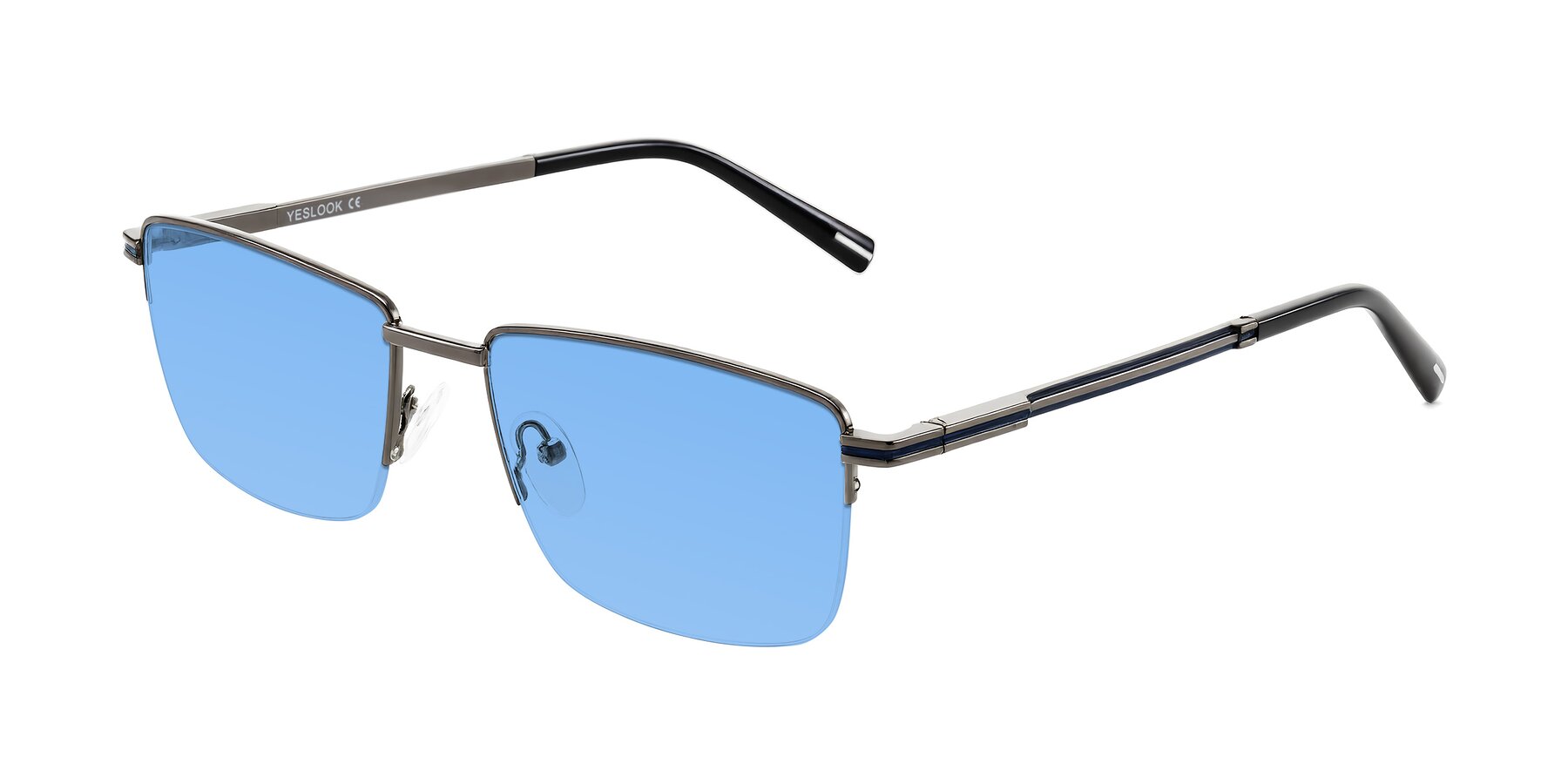 Angle of Ngoyi in Gunmetal with Medium Blue Tinted Lenses