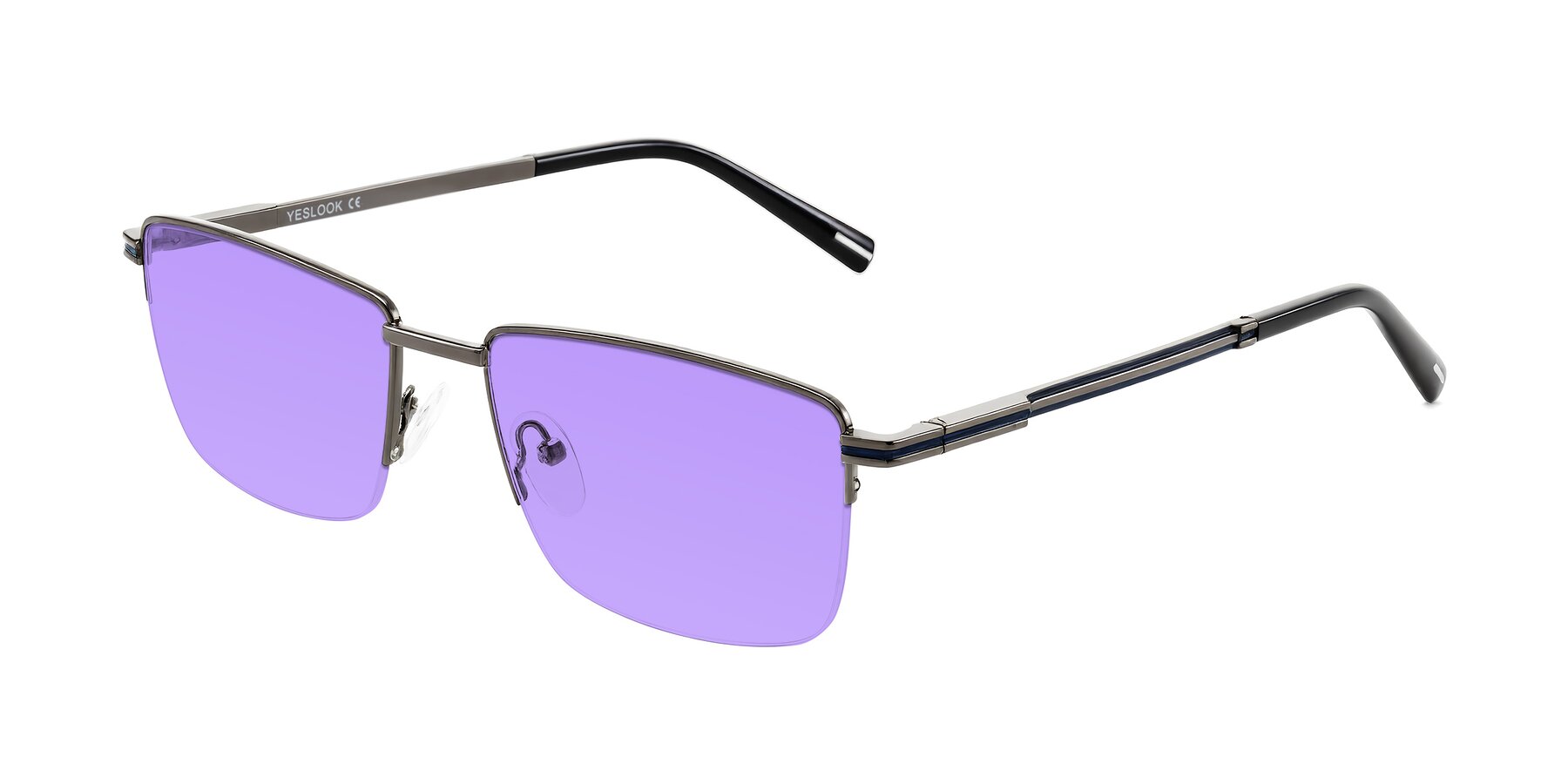 Angle of Ngoyi in Gunmetal with Medium Purple Tinted Lenses