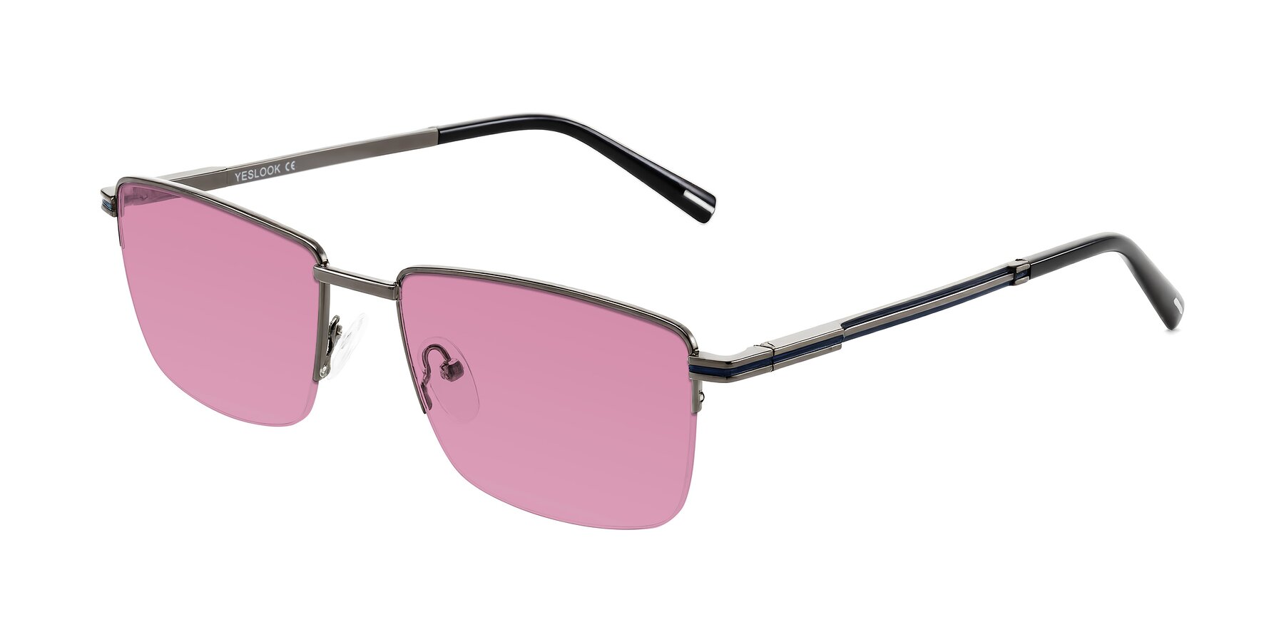 Angle of Ngoyi in Gunmetal with Medium Wine Tinted Lenses