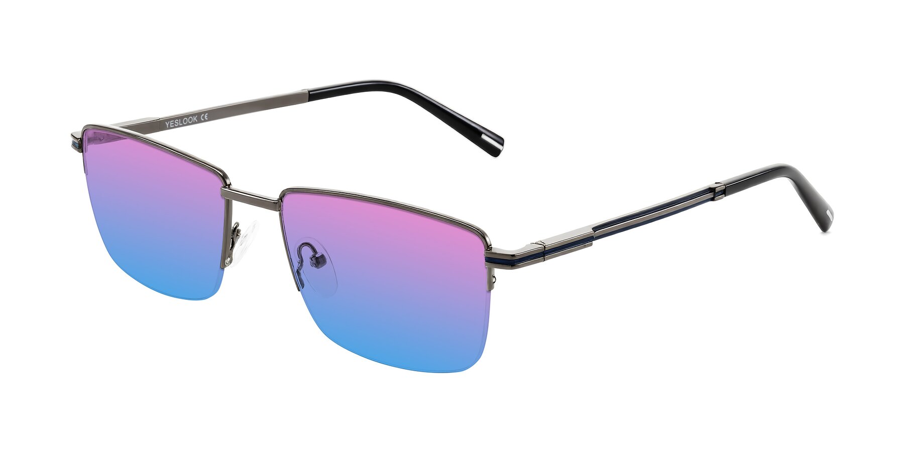 Angle of Ngoyi in Gunmetal with Pink / Blue Gradient Lenses