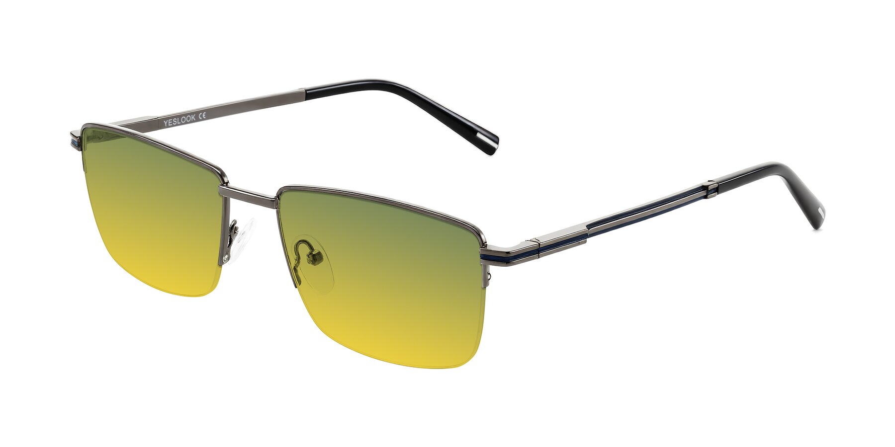 Angle of Ngoyi in Gunmetal with Green / Yellow Gradient Lenses