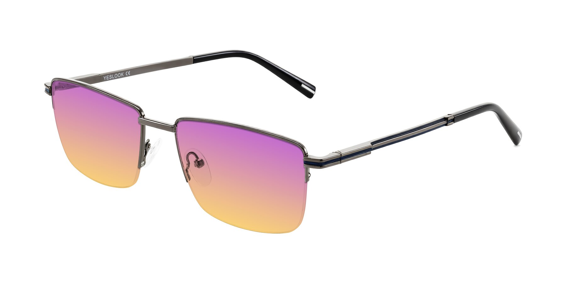 Angle of Ngoyi in Gunmetal with Purple / Yellow Gradient Lenses