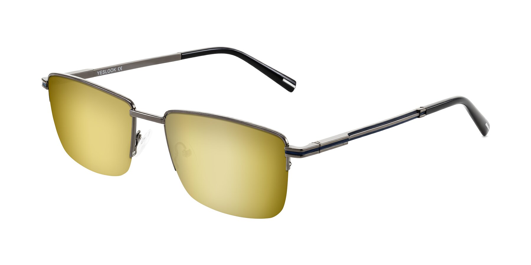 Angle of Ngoyi in Gunmetal with Gold Mirrored Lenses