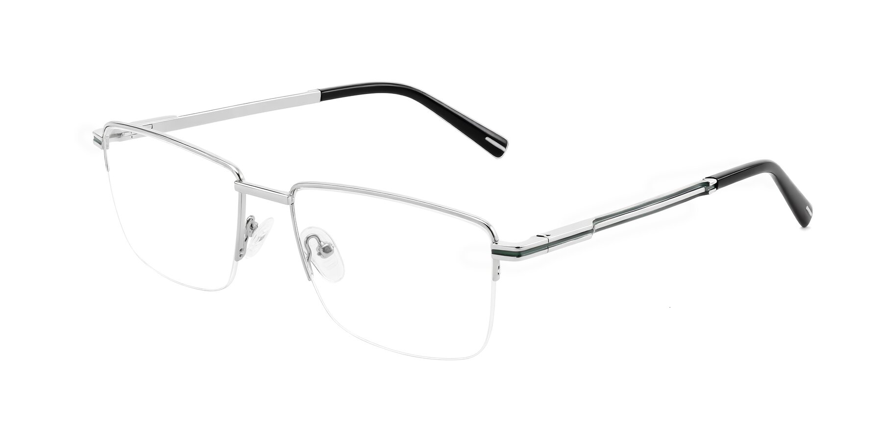 Angle of Ngoyi in Silver with Clear Blue Light Blocking Lenses