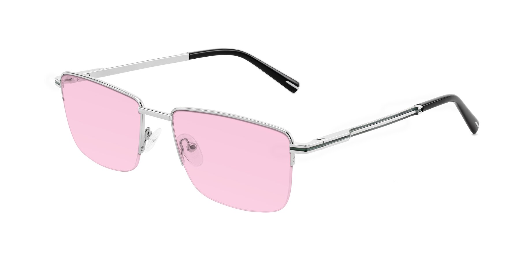 Angle of Ngoyi in Silver with Light Pink Tinted Lenses