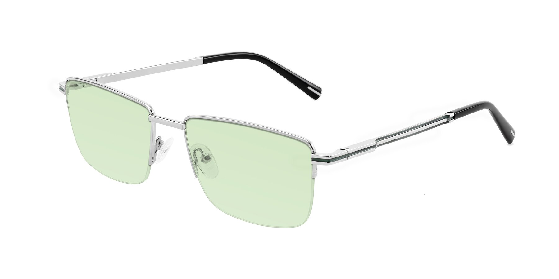 Angle of Ngoyi in Silver with Light Green Tinted Lenses