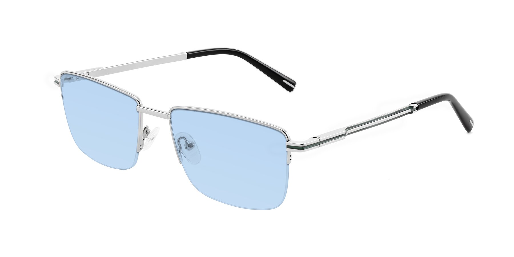 Angle of Ngoyi in Silver with Light Blue Tinted Lenses
