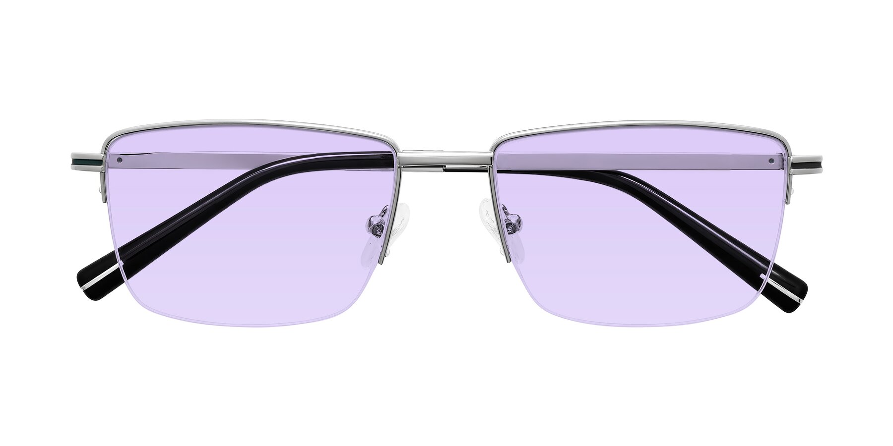 Folded Front of Ngoyi in Silver with Light Purple Tinted Lenses