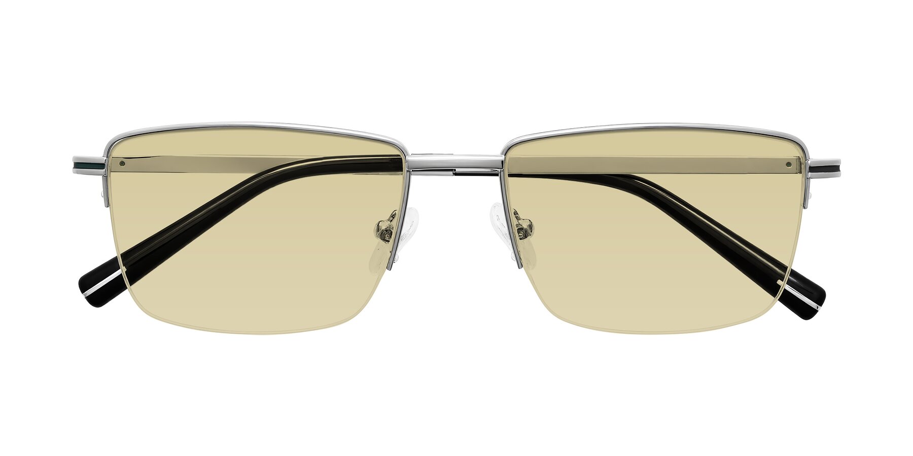 Folded Front of Ngoyi in Silver with Light Champagne Tinted Lenses