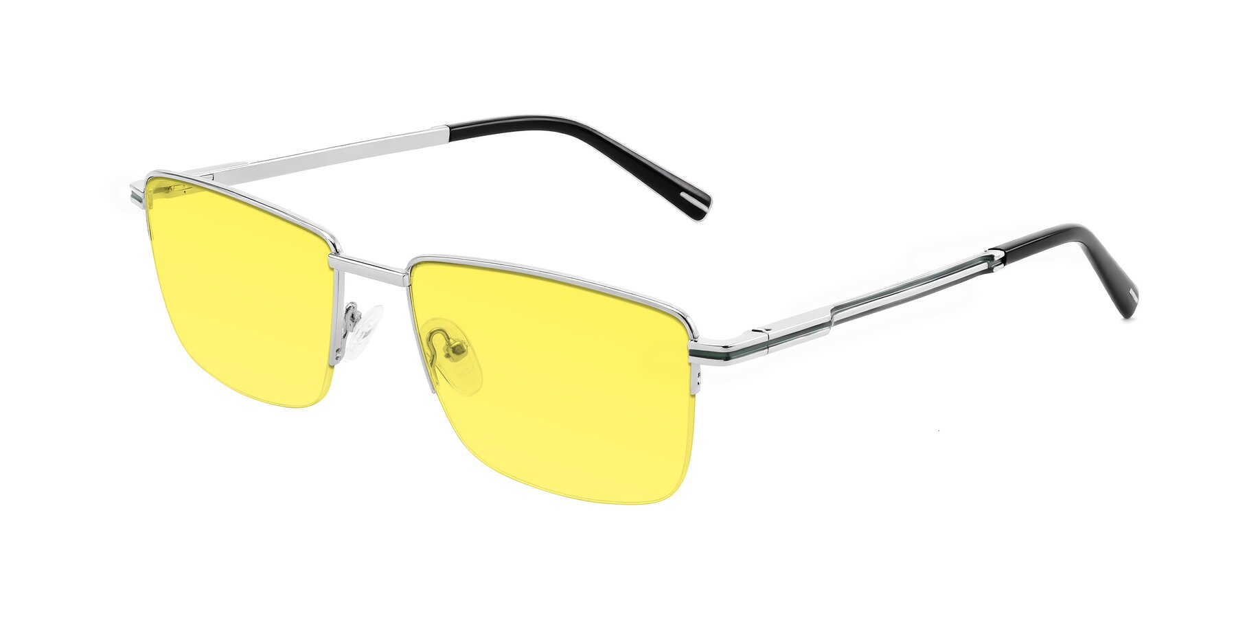Angle of Ngoyi in Silver with Medium Yellow Tinted Lenses