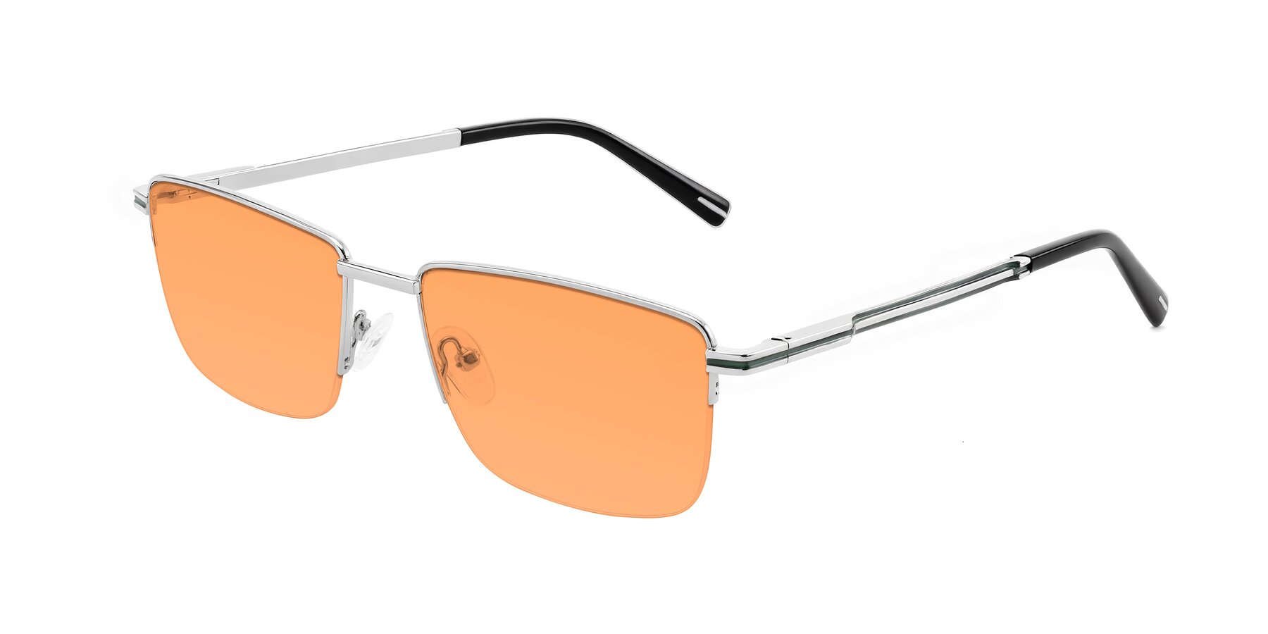 Angle of Ngoyi in Silver with Medium Orange Tinted Lenses
