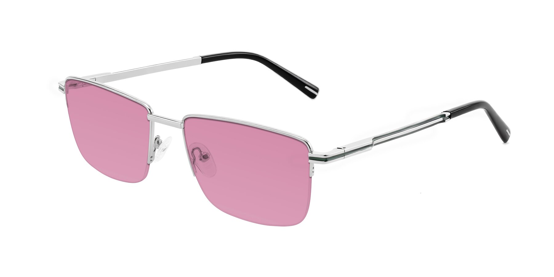 Angle of Ngoyi in Silver with Medium Wine Tinted Lenses