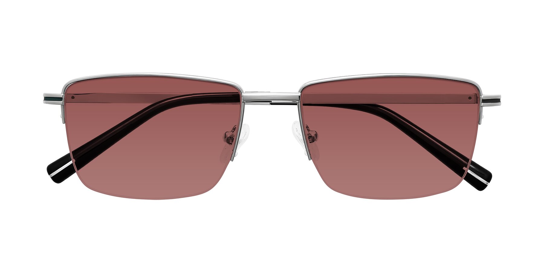 Folded Front of Ngoyi in Silver with Garnet Tinted Lenses