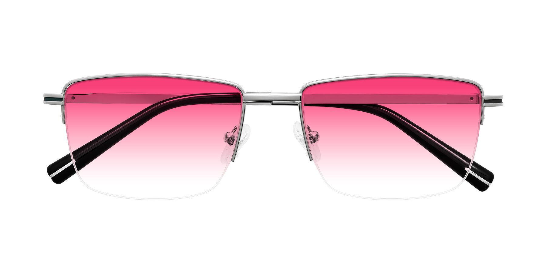 Folded Front of Ngoyi in Silver with Pink Gradient Lenses
