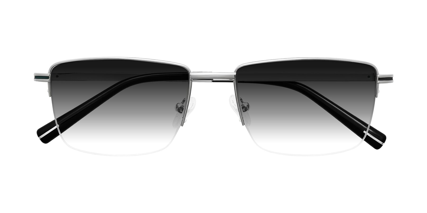 Folded Front of Ngoyi in Silver with Gray Gradient Lenses