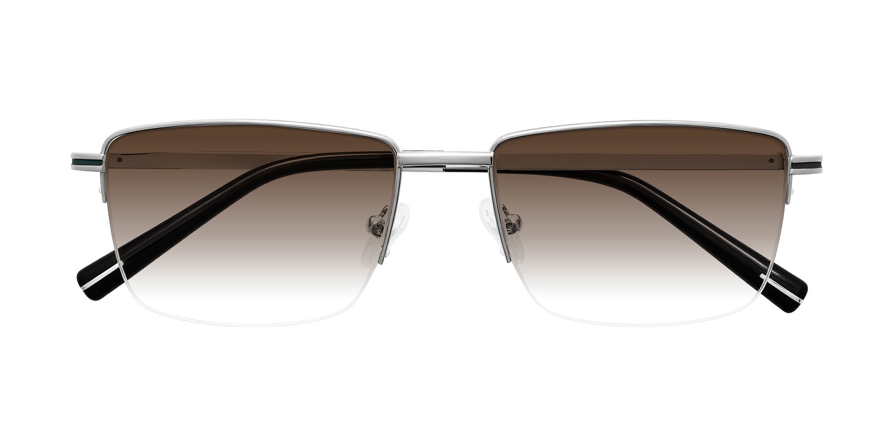 Folded Front of Ngoyi in Silver with Brown Gradient Lenses