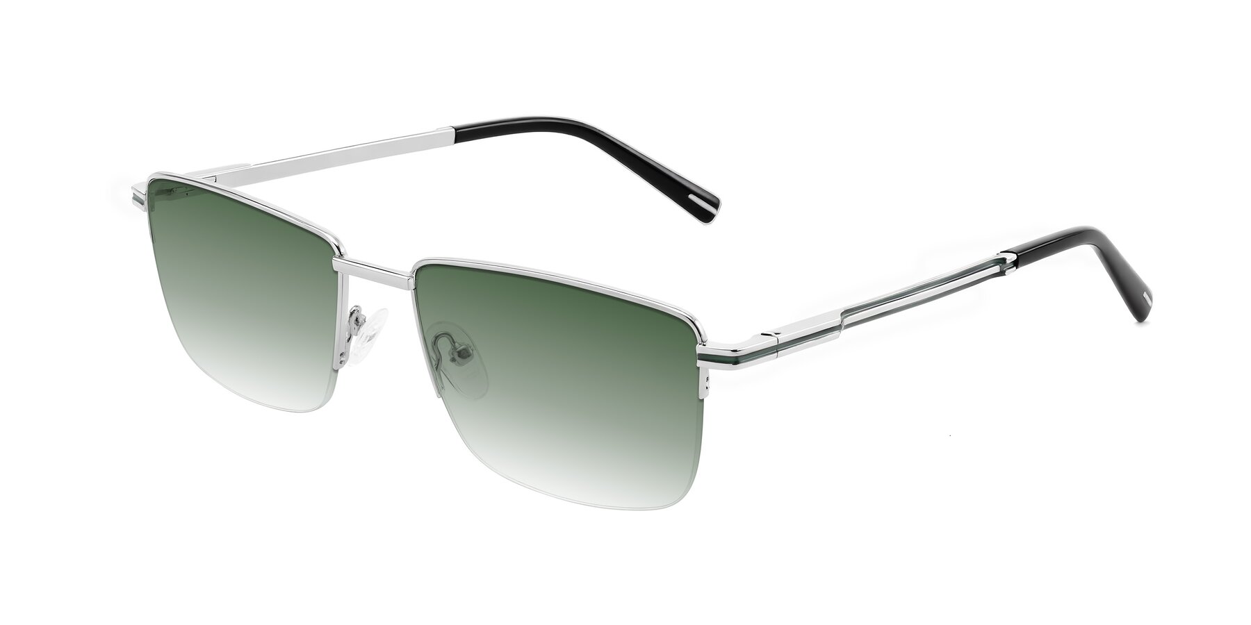 Angle of Ngoyi in Silver with Green Gradient Lenses