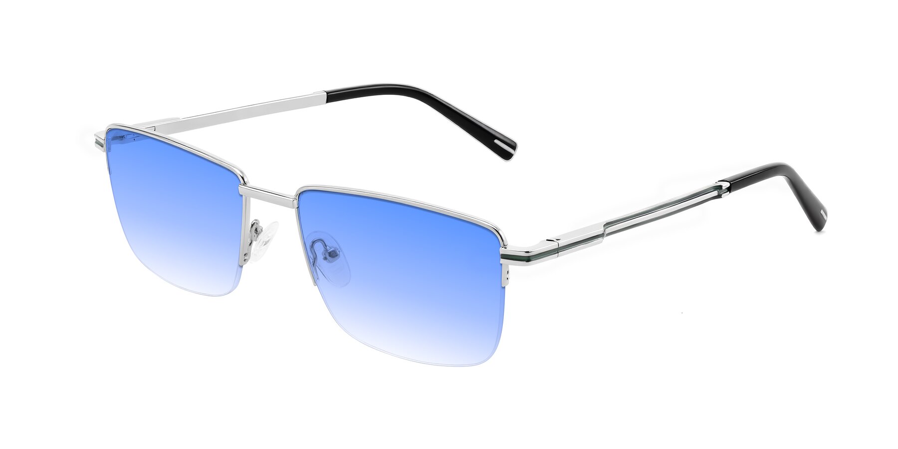 Angle of Ngoyi in Silver with Blue Gradient Lenses