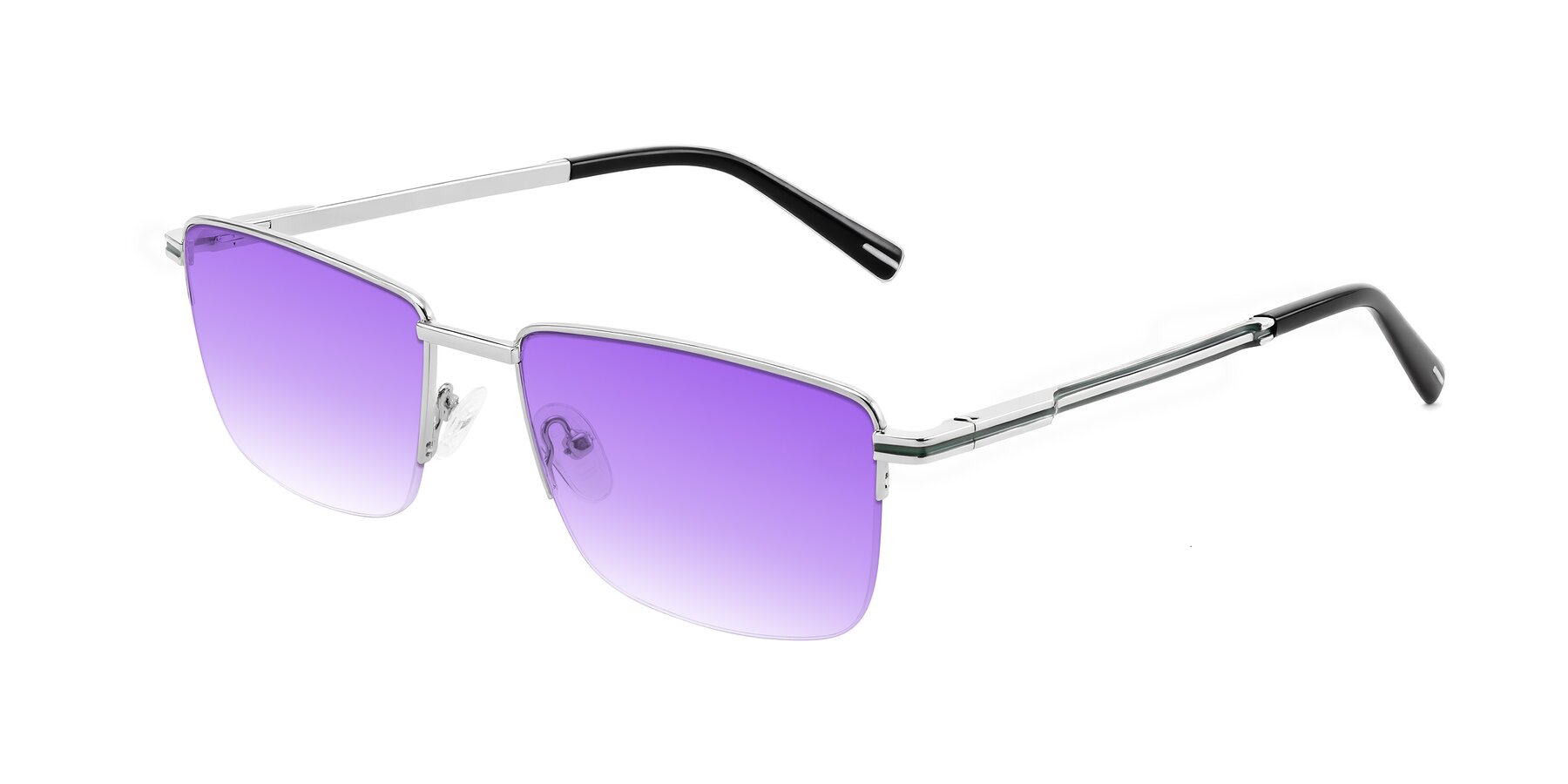 Angle of Ngoyi in Silver with Purple Gradient Lenses