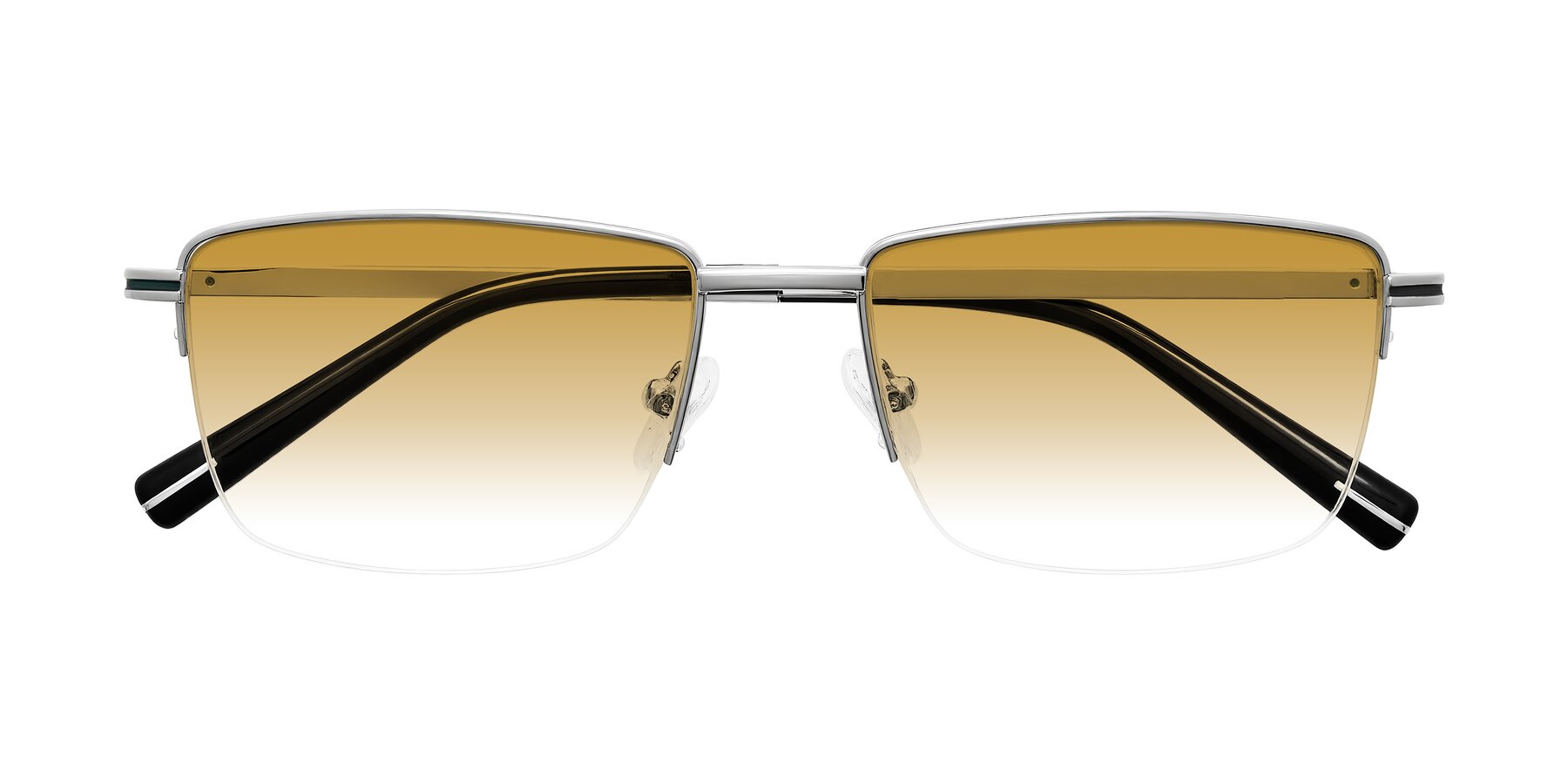 Folded Front of Ngoyi in Silver with Champagne Gradient Lenses