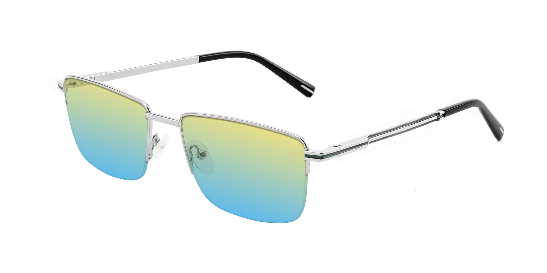 Angle of Ngoyi in Silver with Yellow / Blue Gradient Lenses