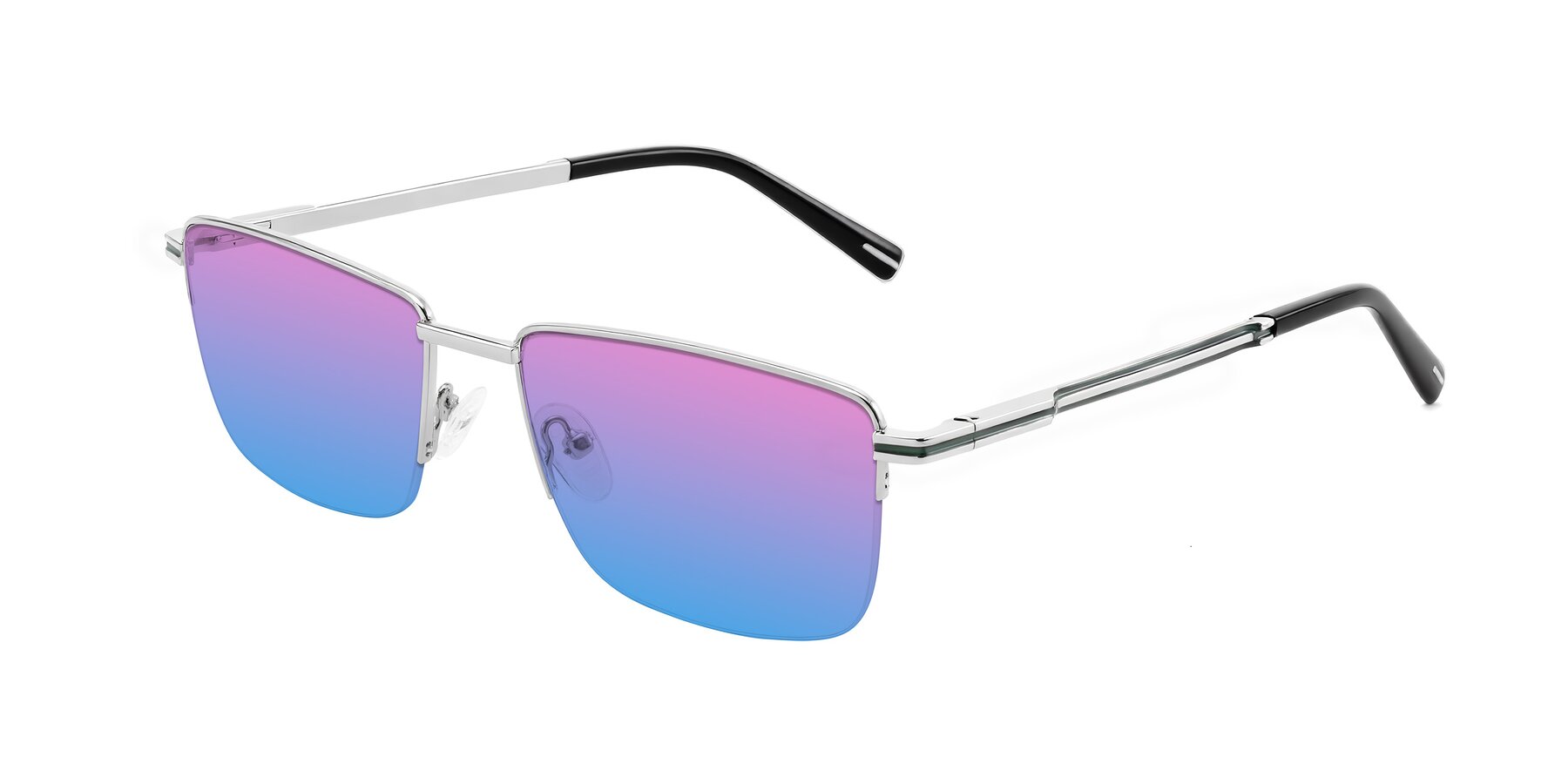 Angle of Ngoyi in Silver with Pink / Blue Gradient Lenses