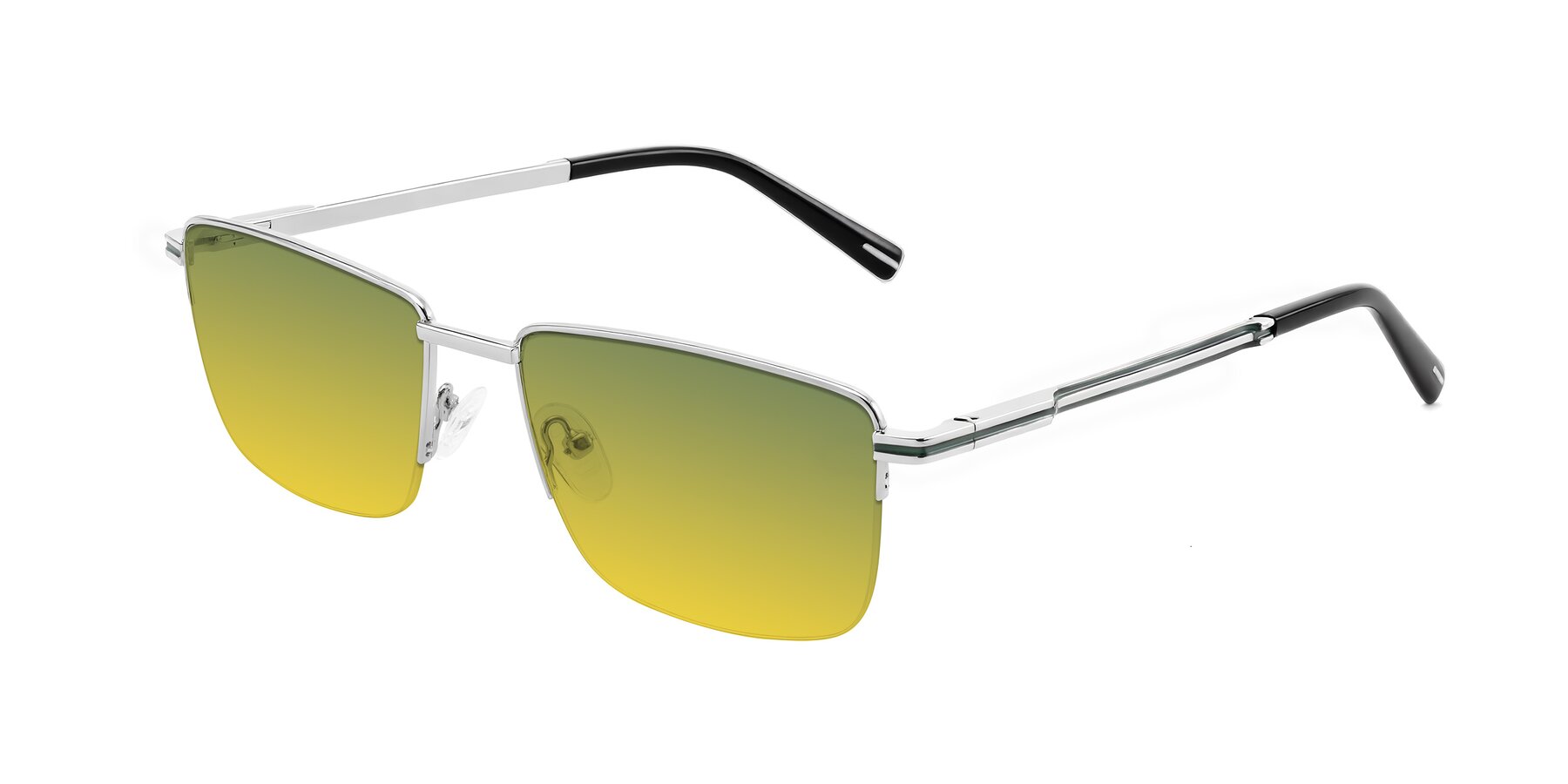 Angle of Ngoyi in Silver with Green / Yellow Gradient Lenses