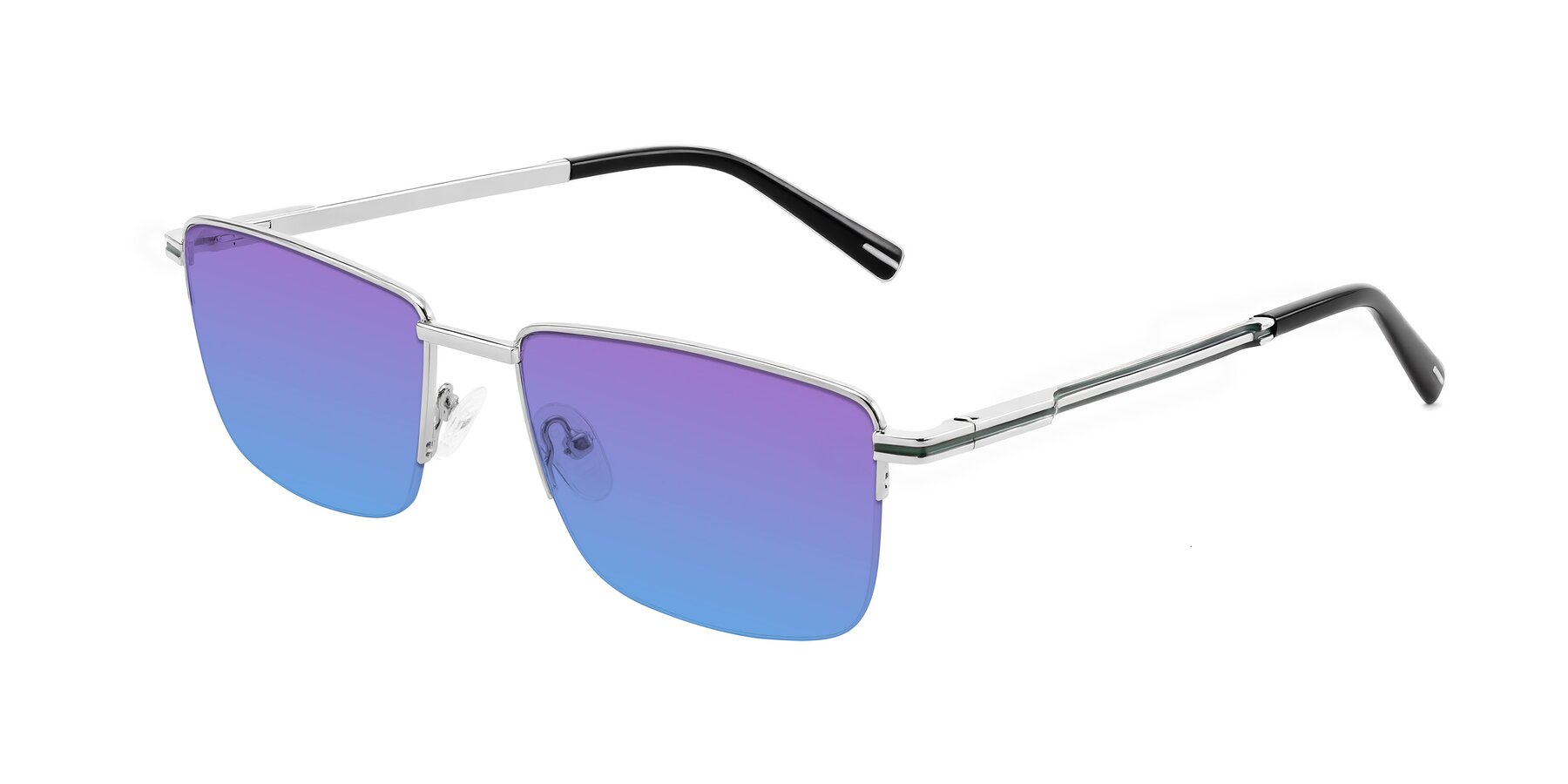 Angle of Ngoyi in Silver with Purple / Blue Gradient Lenses