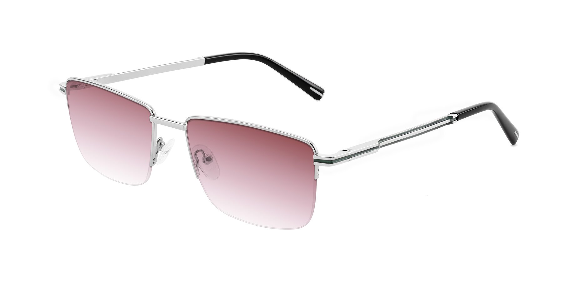 Angle of Ngoyi in Silver with Garnet Gradient Lenses