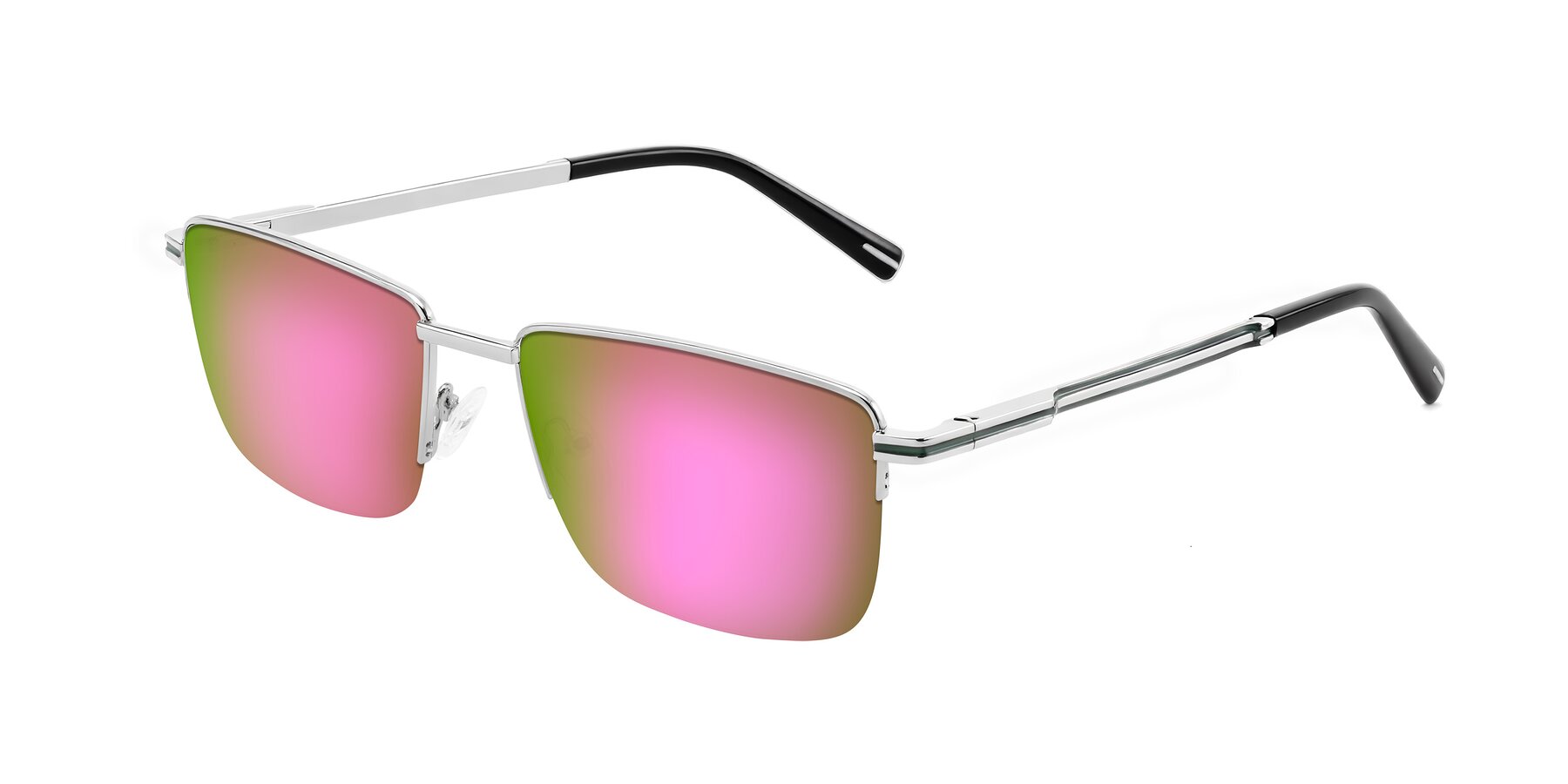 Angle of Ngoyi in Silver with Pink Mirrored Lenses