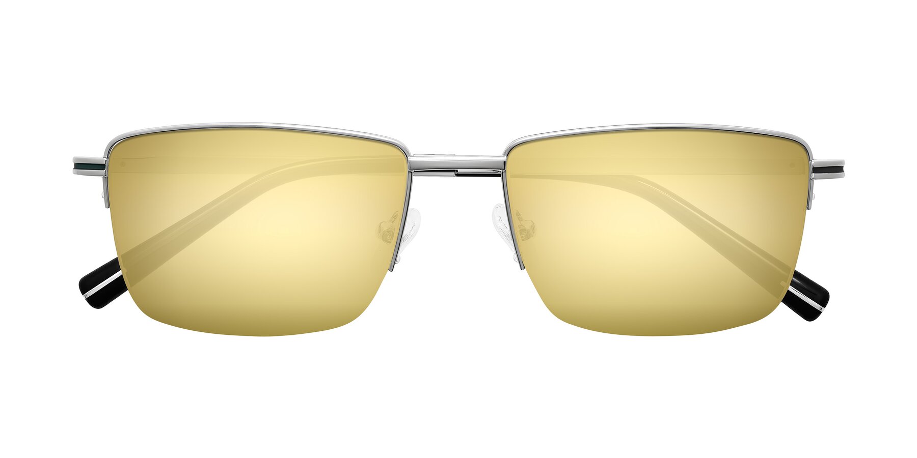 Folded Front of Ngoyi in Silver with Gold Mirrored Lenses