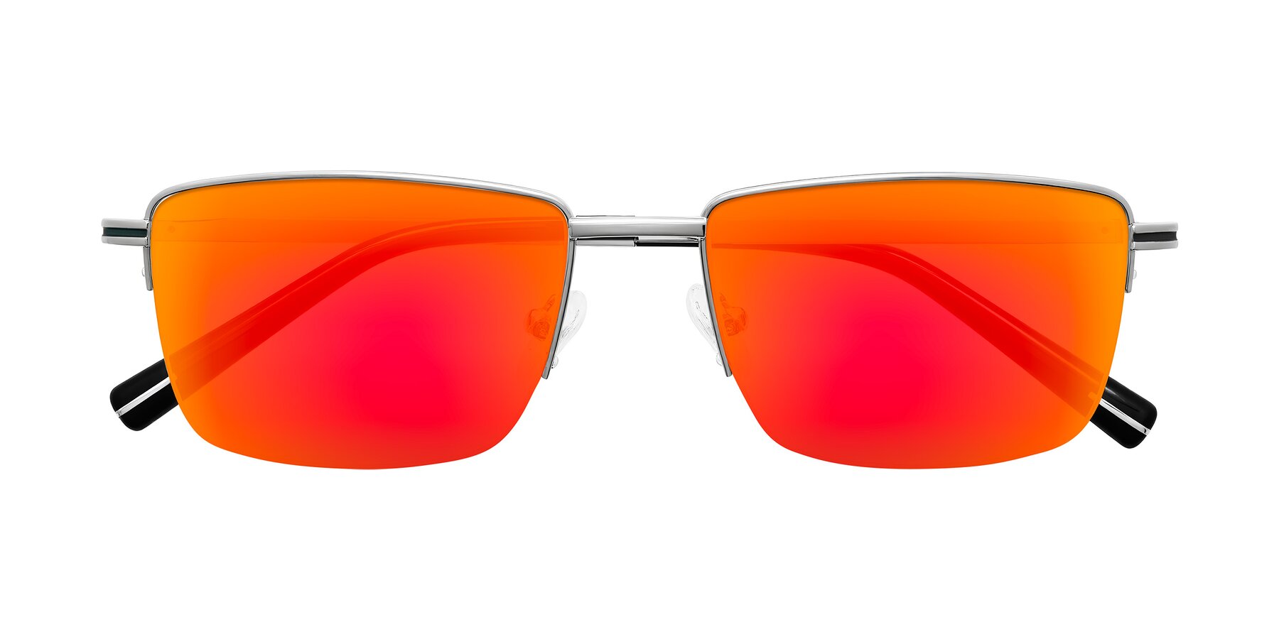 Folded Front of Ngoyi in Silver with Red Gold Mirrored Lenses